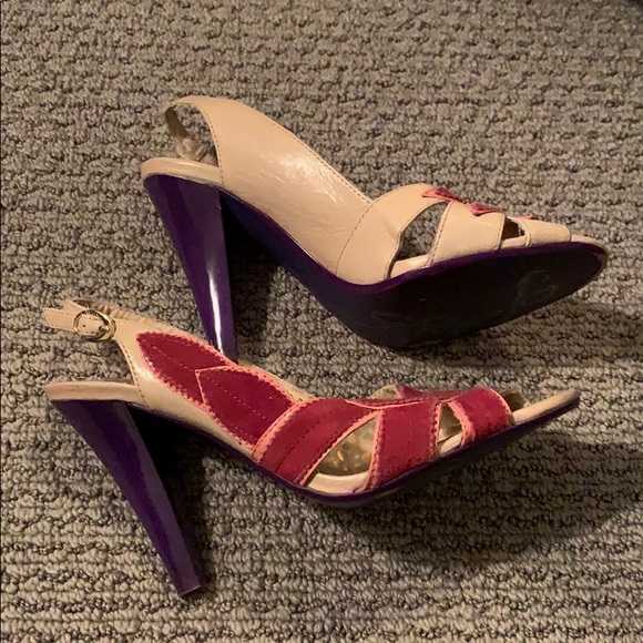 Poetic license floral pink sandal heel - Picture 3 of 5